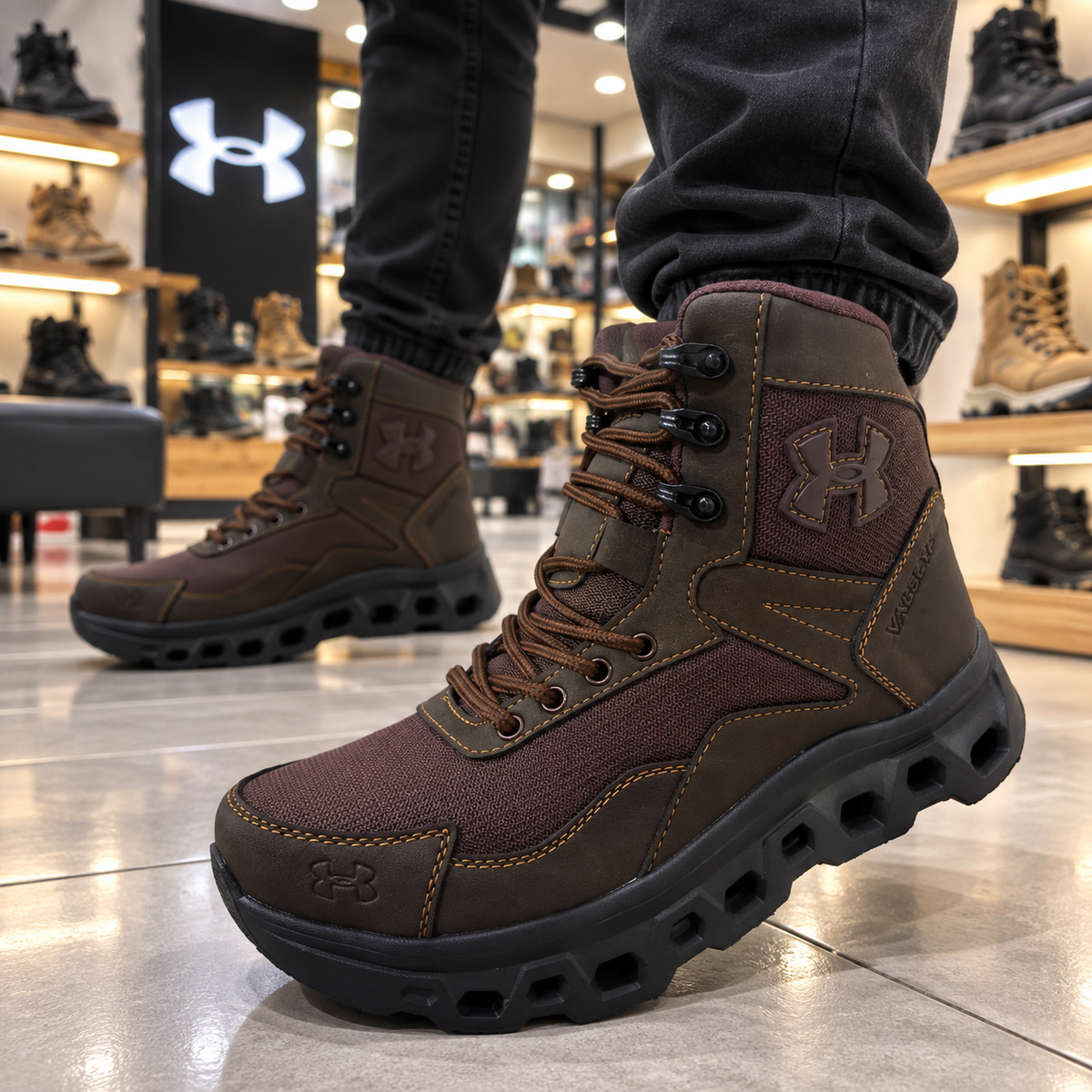BOTA UNDER SHADOOW # 8 MARRON SUELA NEGRA