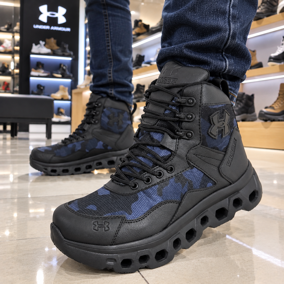 BOTA UNDER SHADOOW # 8 NEGRO CAMUFLADO GRIS